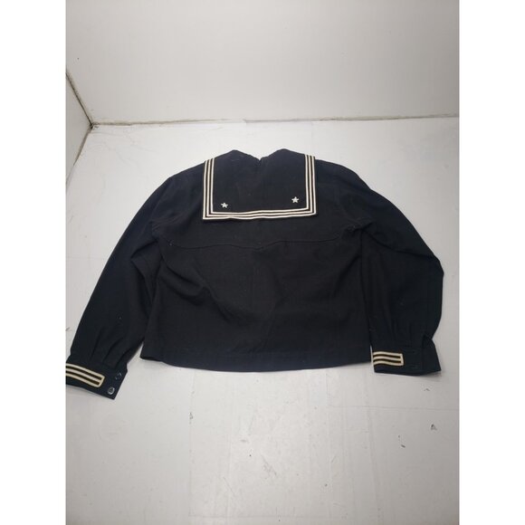 Vintage 40s/50s Black/White US Navy Sailor Uniform Set Wool Jacket Pants - Picture 12 of 16